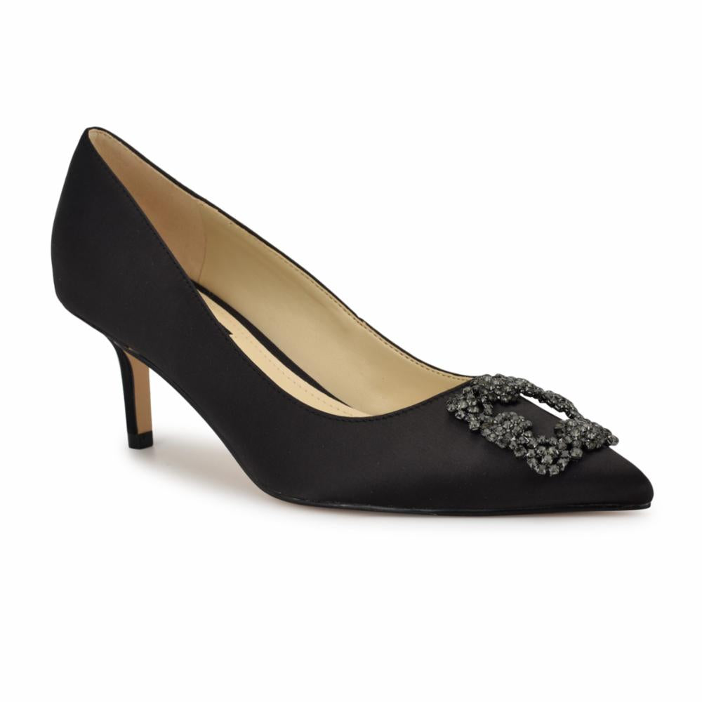 Nine West AWYSH2 BLACK/CRYSTAL SATIN