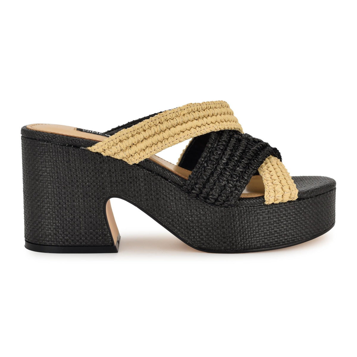 Nine West BEMAY2 BLACK/QY CROSS WOVEN PT PR