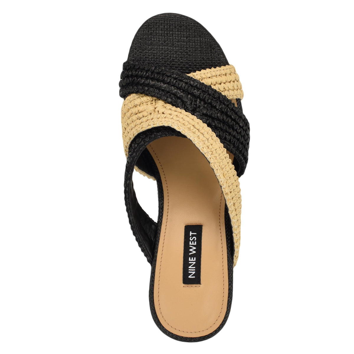 Nine West BEMAY2 BLACK/QY CROSS WOVEN PT PR