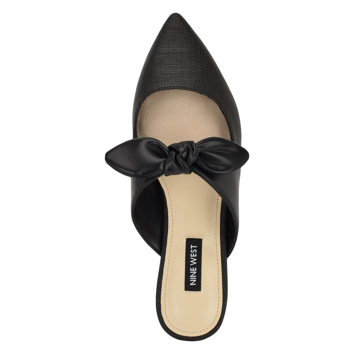 Nine West BOWIN2 BLACK/BLACK/WOVEN RAFFIA JH22