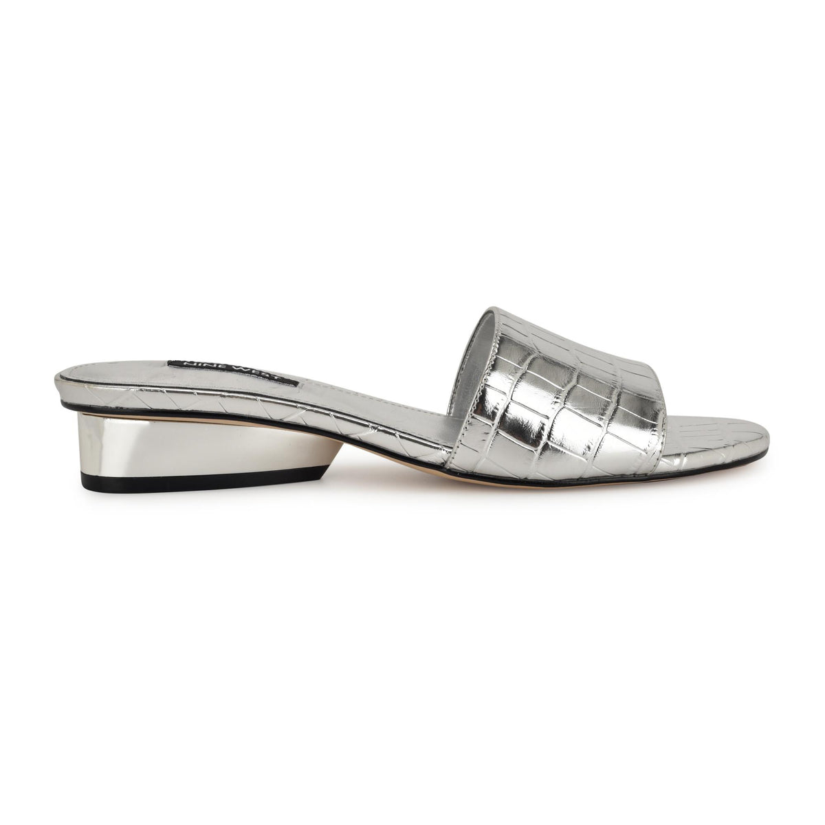 Nine West KIMMS3 SILVER/YS METALLIC PATENT CROC