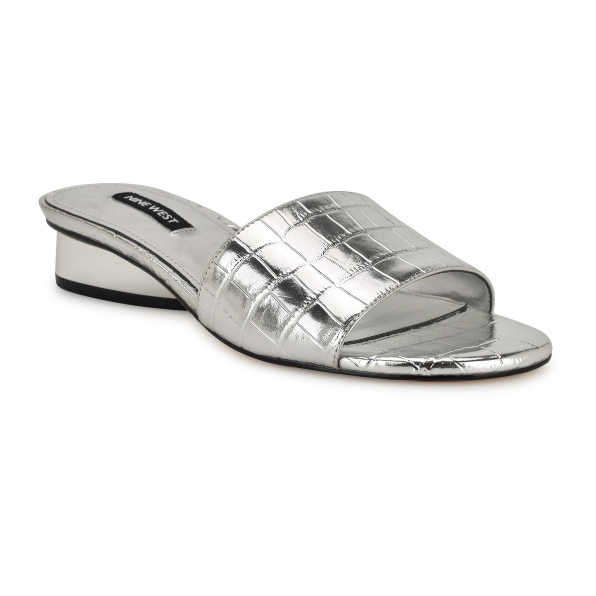 Nine West KIMMS3 SILVER/YS METALLIC PATENT CROC