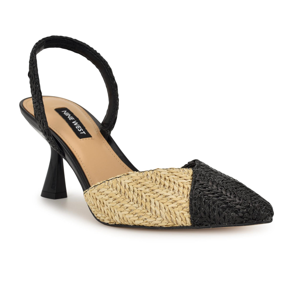 Nine West MAOUA2 NATURAL03/BLACK/RS WOVEN PP RA