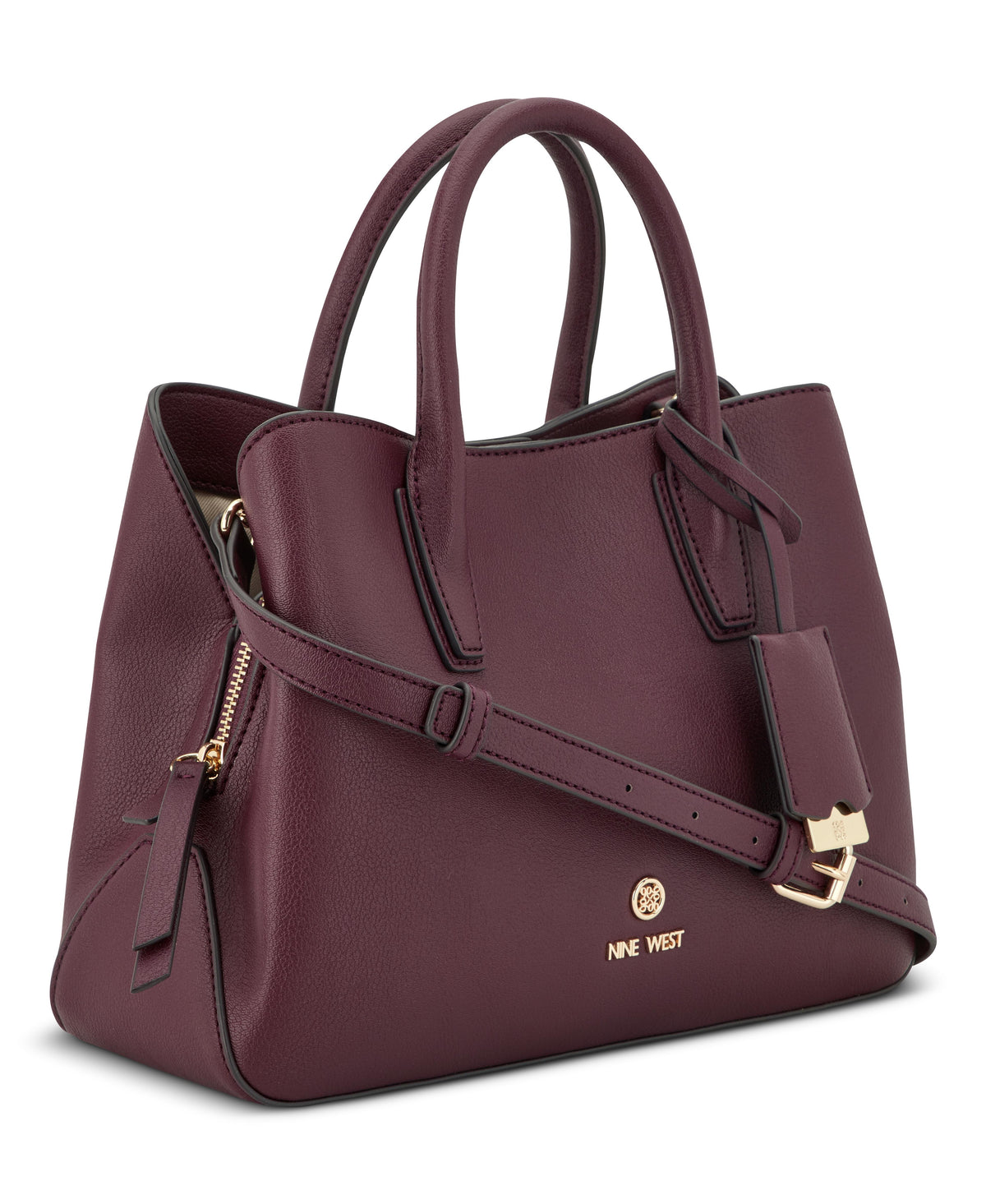Nine West Handbags LAKELYN 3 COMP SATCHEL BOYSENBERRY