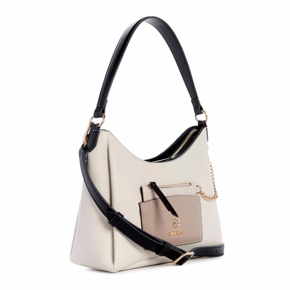 Nine West Handbags MAVERICK TOP ZIP SHOULDER BAG MILK MULTI