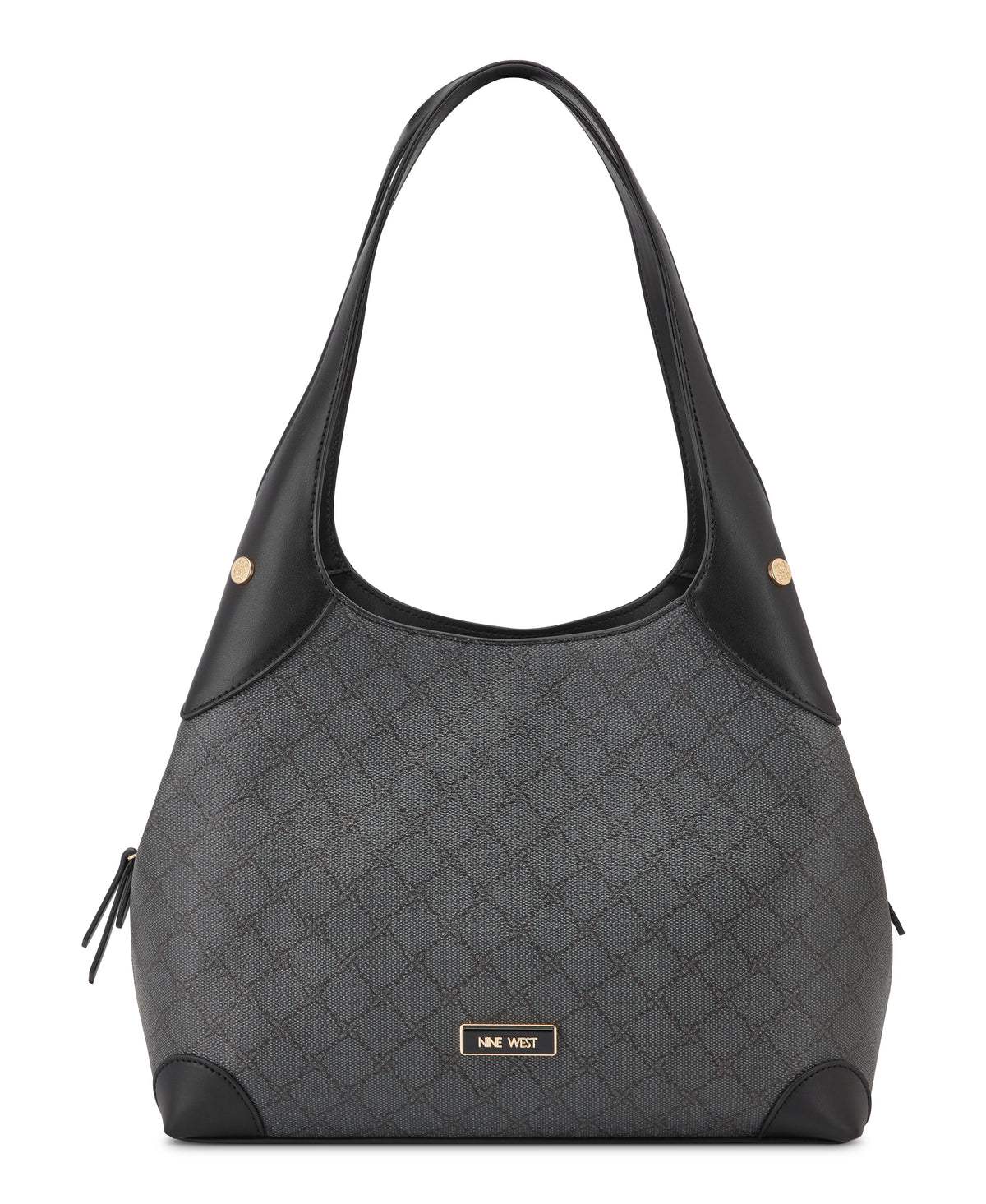 Nine West Handbags EAMON 3 COMP SHOULDER BAG ONYX LOGO