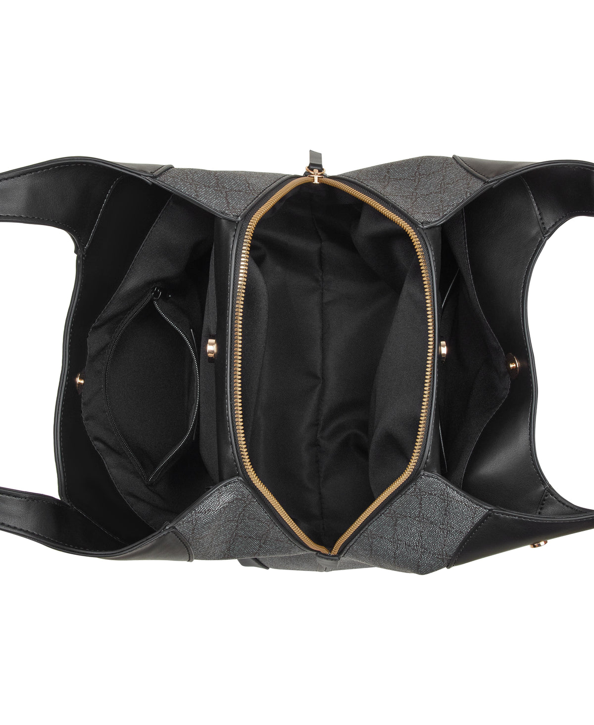 Nine West Handbags EAMON 3 COMP SHOULDER BAG ONYX LOGO