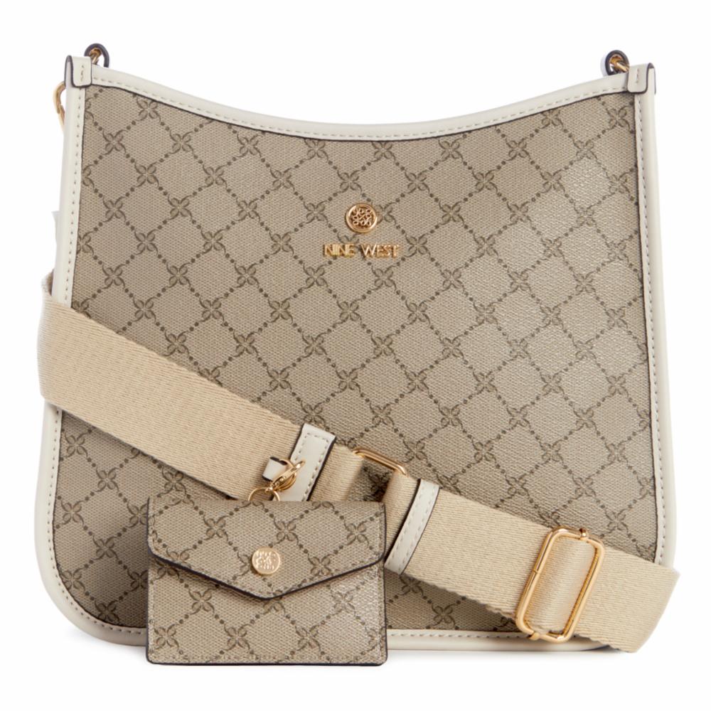 Nine West Handbags BRICE CROSSBODY BAG BEIGE LOGO/MILK