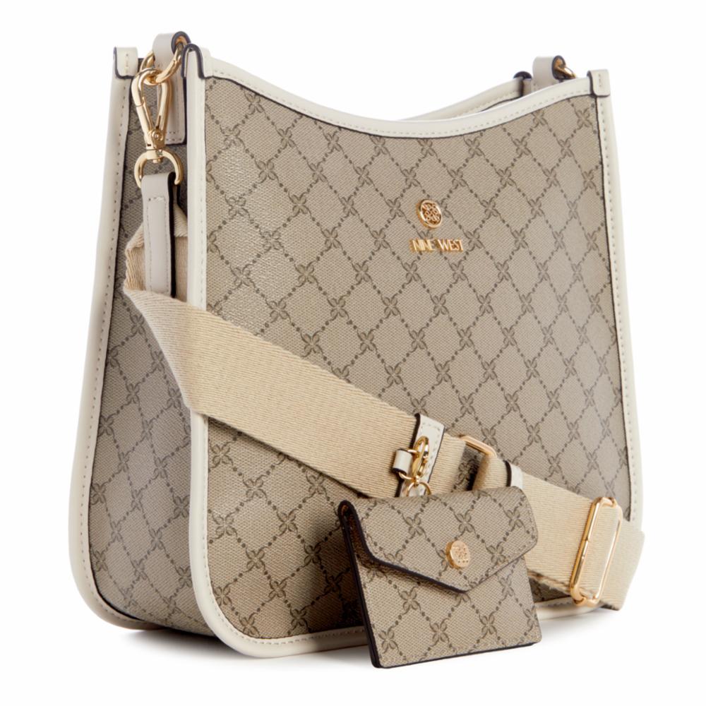 Nine West Handbags BRICE CROSSBODY BAG BEIGE LOGO/MILK