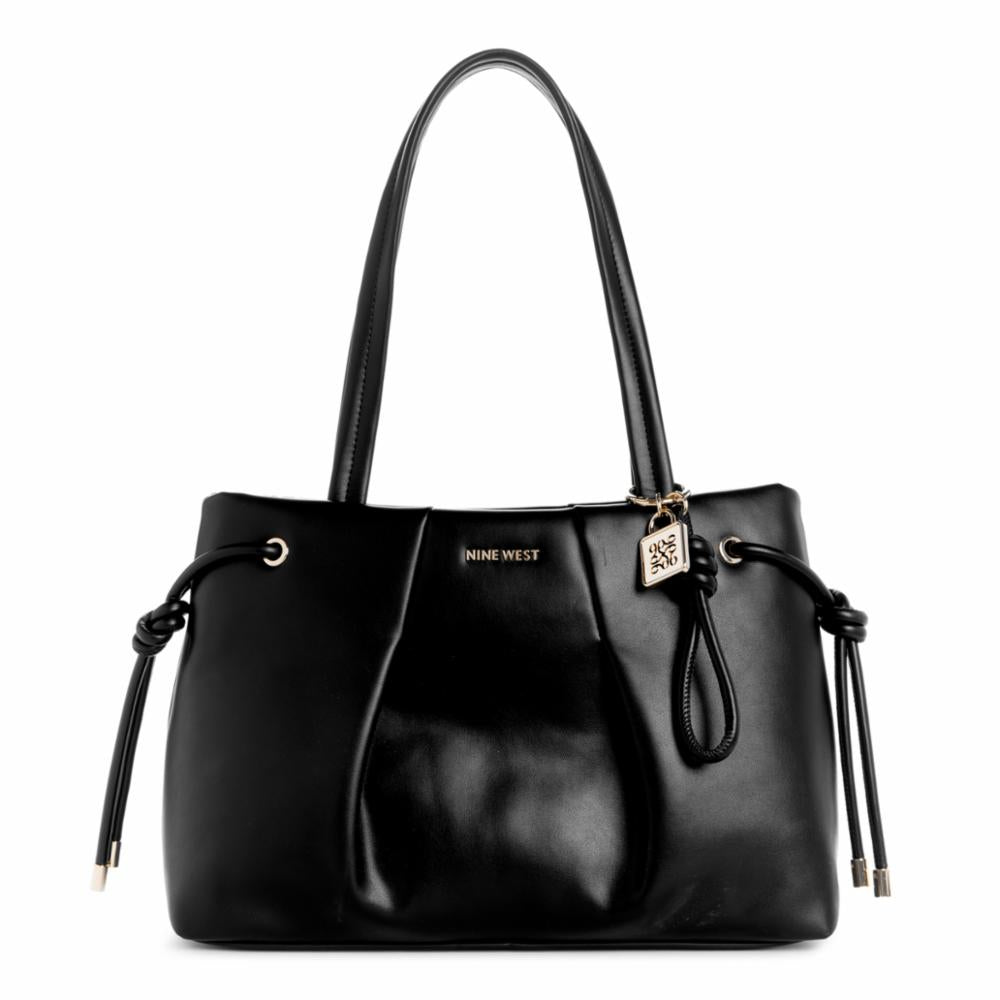 Nine West Handbags ELIN 3 COMP SHOULDER SATCHEL BLACK