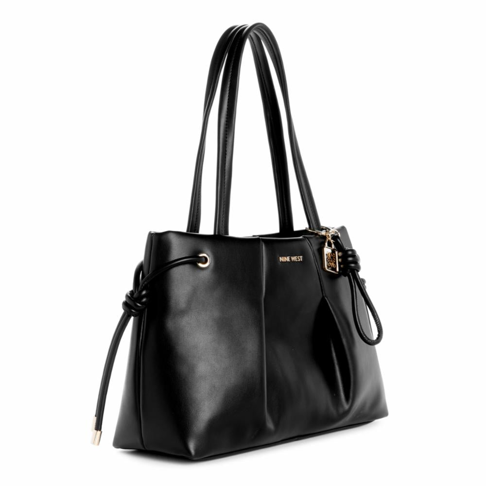 Nine West Handbags ELIN 3 COMP SHOULDER SATCHEL BLACK