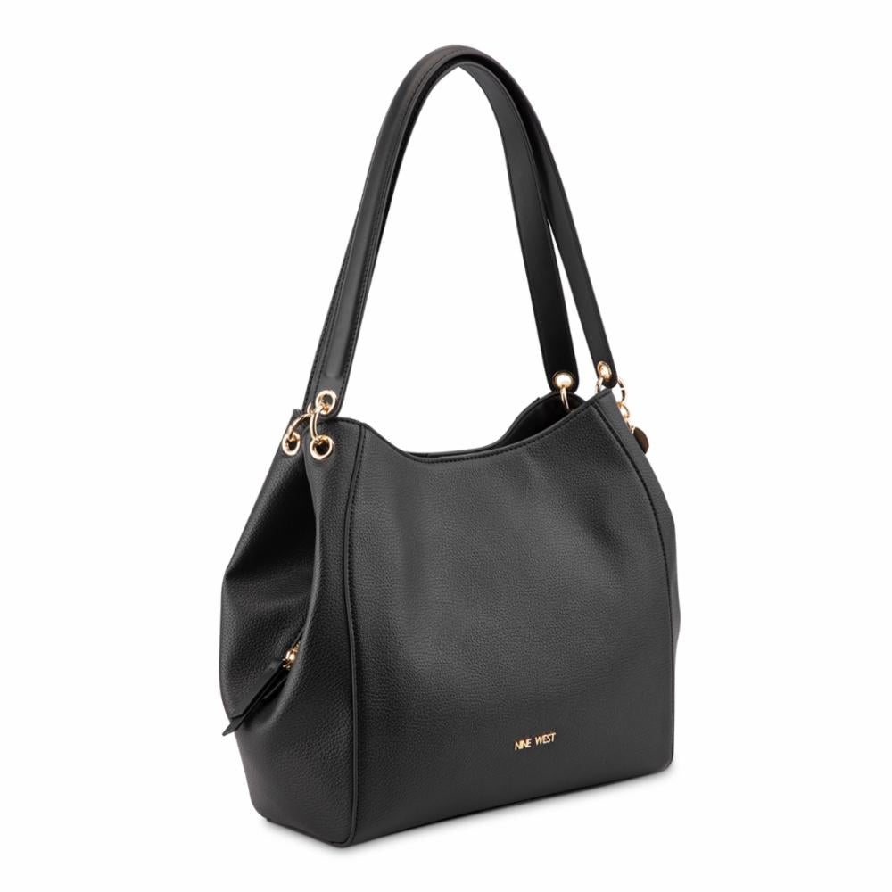 Nine West Handbags MEARA 3 COMP SHOULDER BAG BLACK