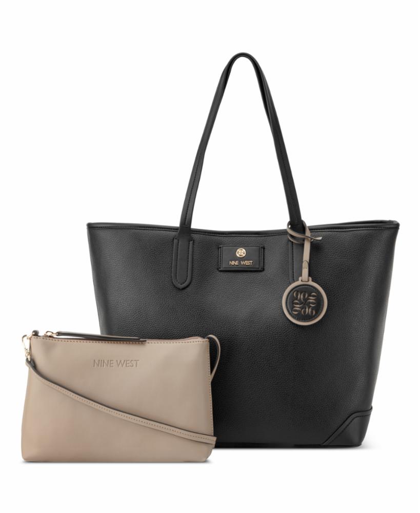 Nine West Handbags PIERA LARGE 2 IN 1 TOTE BLACK