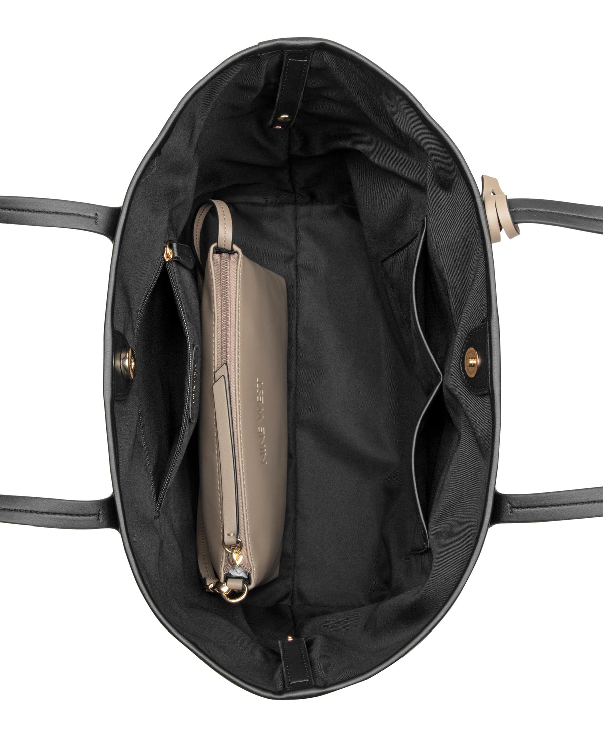 Nine West Handbags PIERA LARGE 2 IN 1 TOTE BLACK