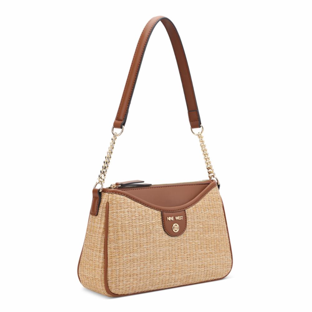 Nine West Handbags KILEY SMALL SHOULDER BAG NATURAL/SADDLE TAN