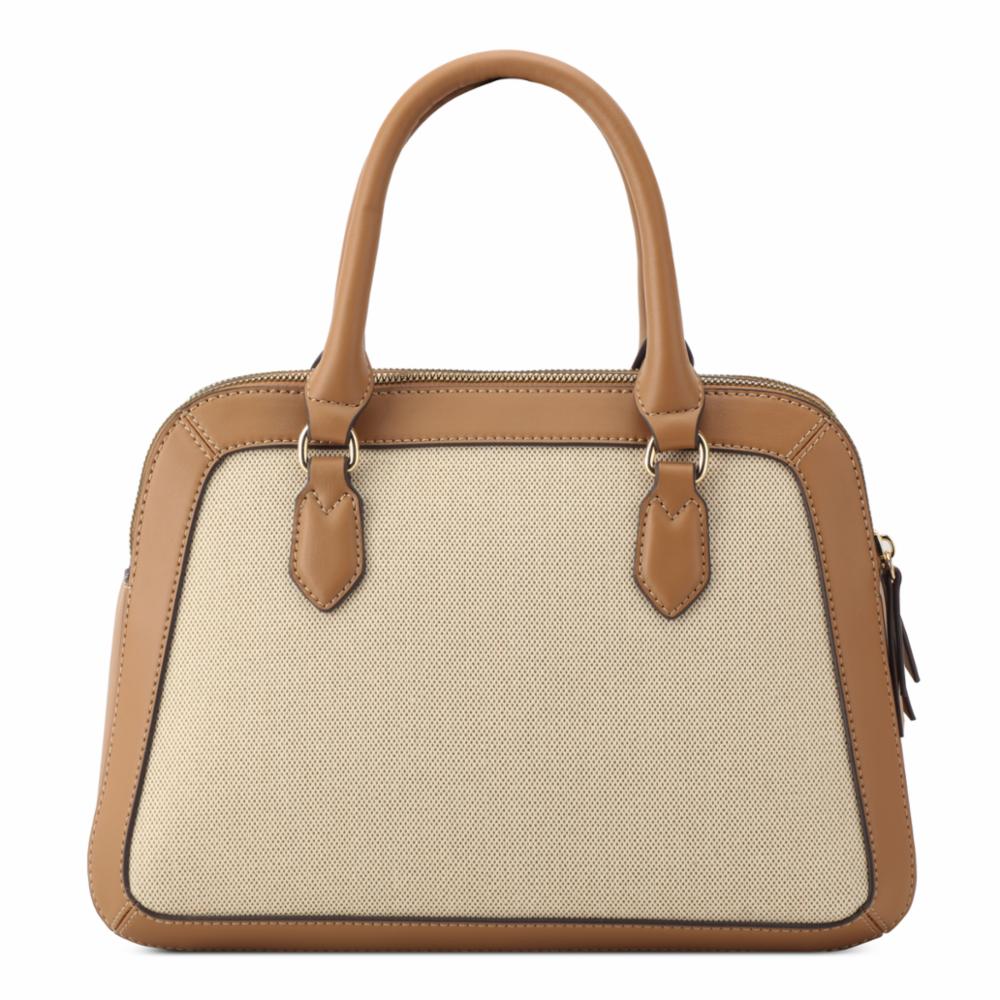 Nine West Handbags CIBRINA DOME SATCHEL NATURAL/DARK CAMEL