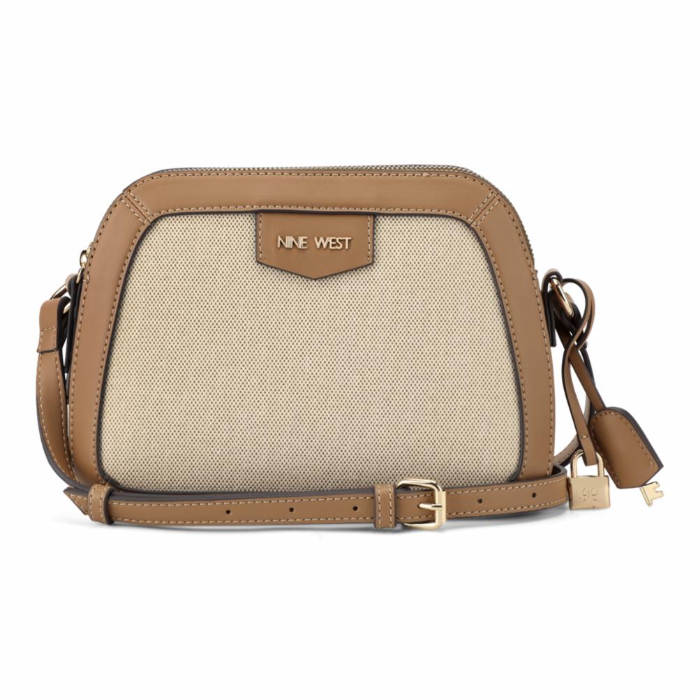 Nine West Handbags CIBRINA DOME CROSSBODY NATURAL/DARK CAMEL