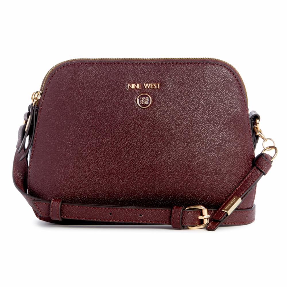 Nine West Handbags ELIENA MINI DBL ZIP CROSSBODY MERLOT