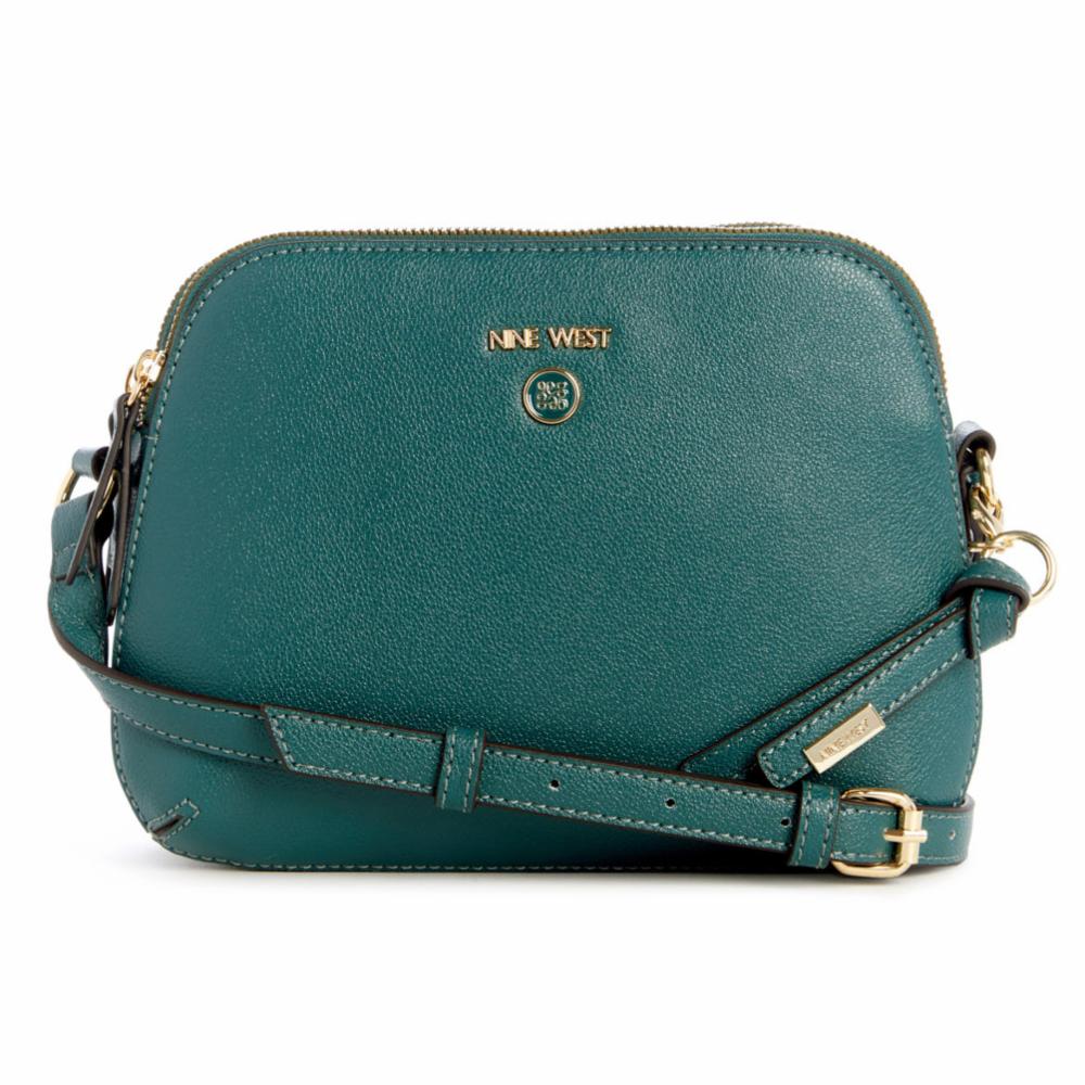 Nine West Handbags ELIENA MINI DBL ZIP CROSSBODY BOTTLE GREEN