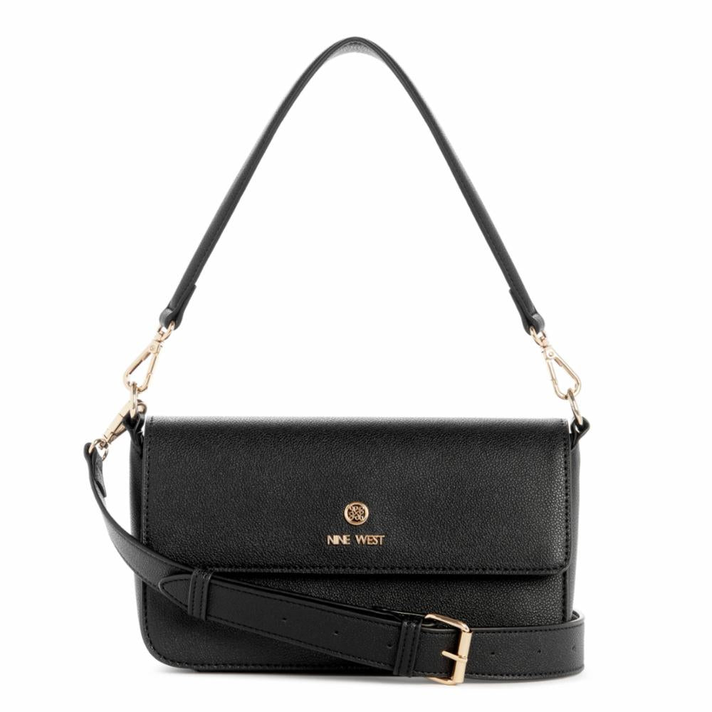 Nine West Handbags SIERA FLAP SHOULDER BAG BLACK