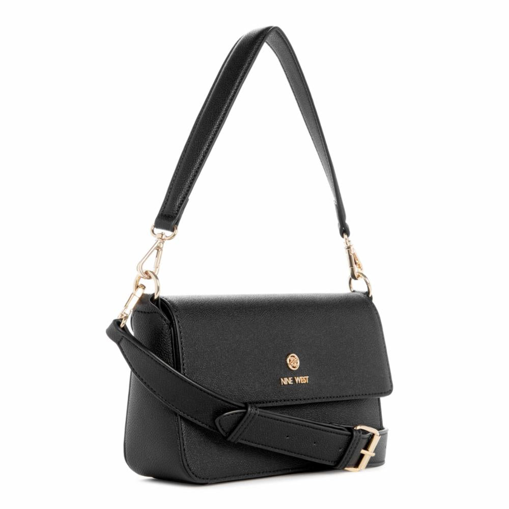 Nine West Handbags SIERA FLAP SHOULDER BAG BLACK