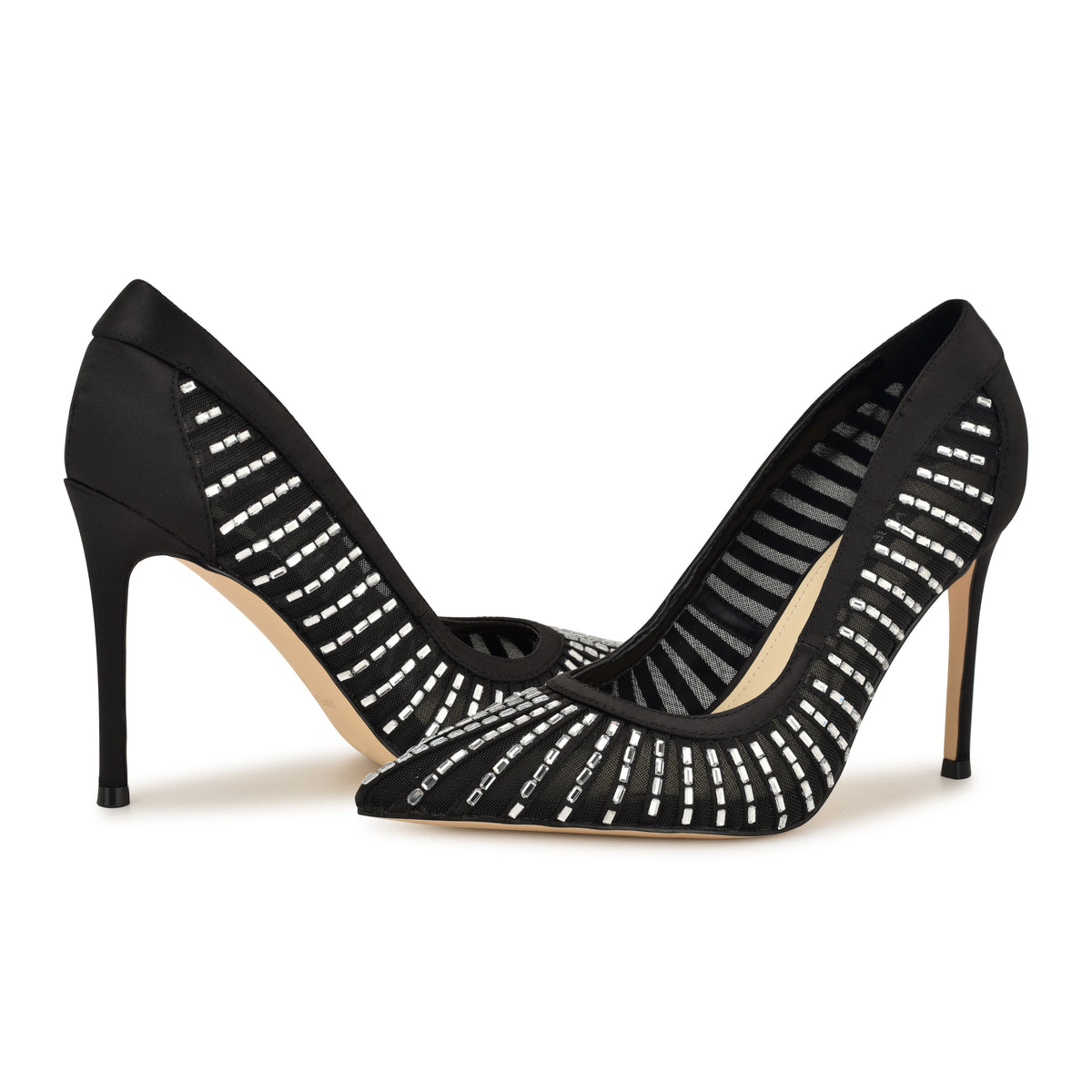 NINE WEST FERESAH2 BLACK/BLACK/CRYSTAL SATIN/FINE