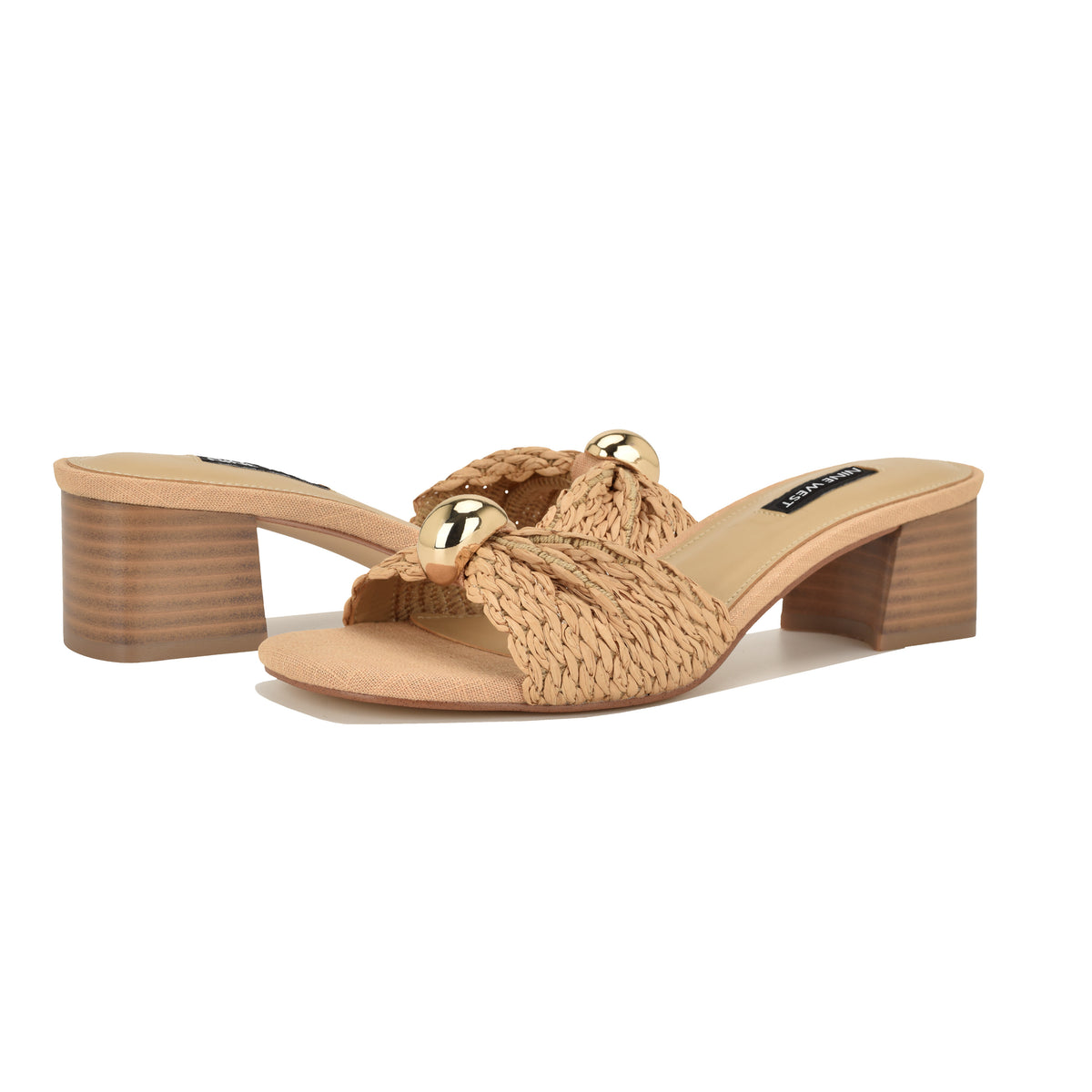 NINE WEST GERRY2 NATURAL13266/WOVEN RAFFIA PT