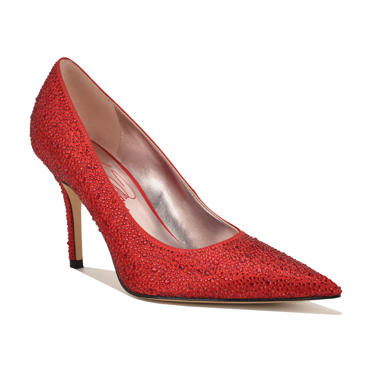 NINE WEST GLAMORH2 HIGH RISK RED18 1763TCX/CRYSTAL SATIN