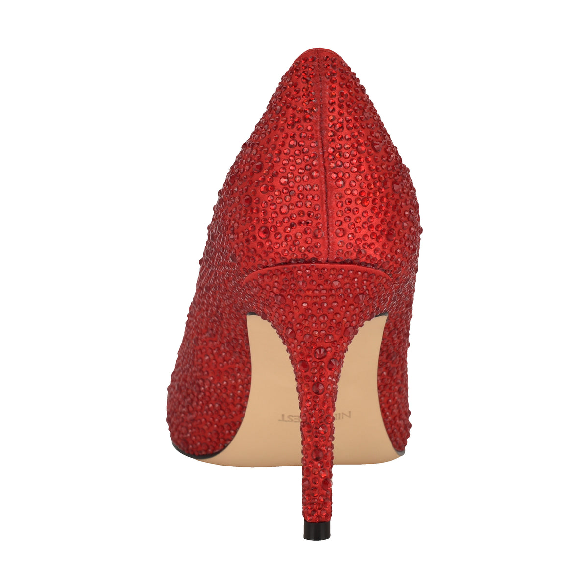 NINE WEST GLAMORH2 HIGH RISK RED18 1763TCX/CRYSTAL SATIN