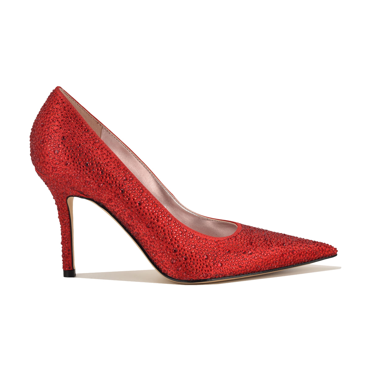 NINE WEST GLAMORH2 HIGH RISK RED18 1763TCX/CRYSTAL SATIN