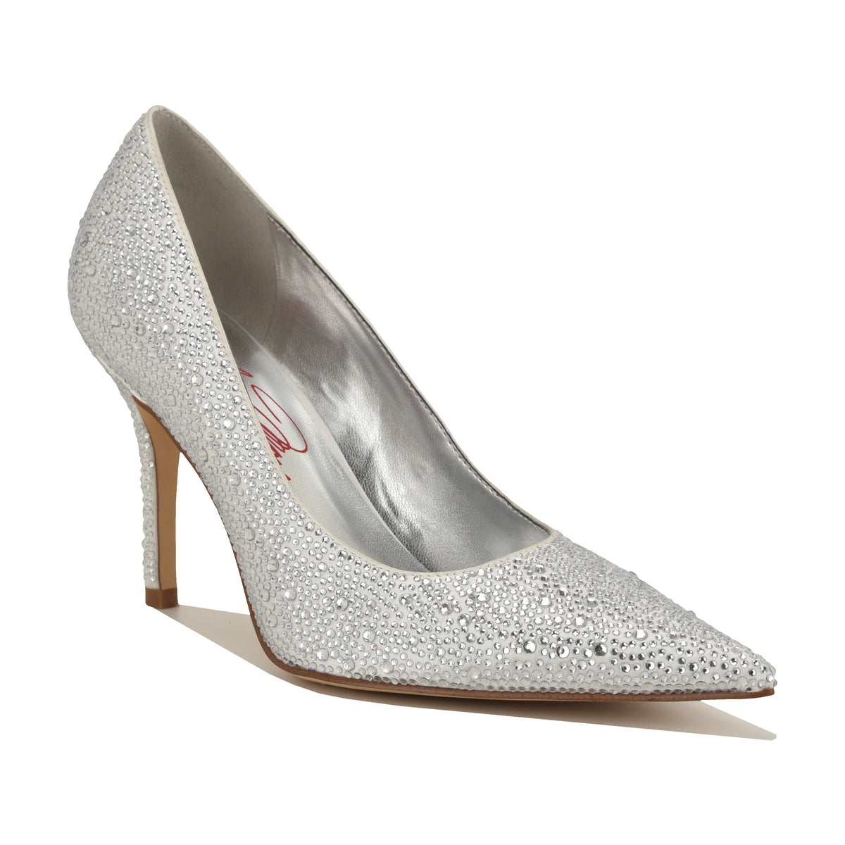 NINE WEST GLAMORH2 WHITE684/CRYSTAL SATIN