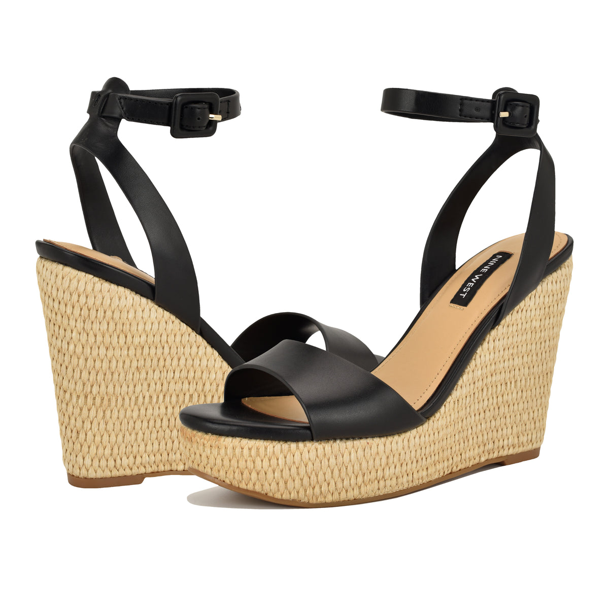 NINE WEST HANLOW3 BLACK/NEW BURNISHED PU RAW EDG