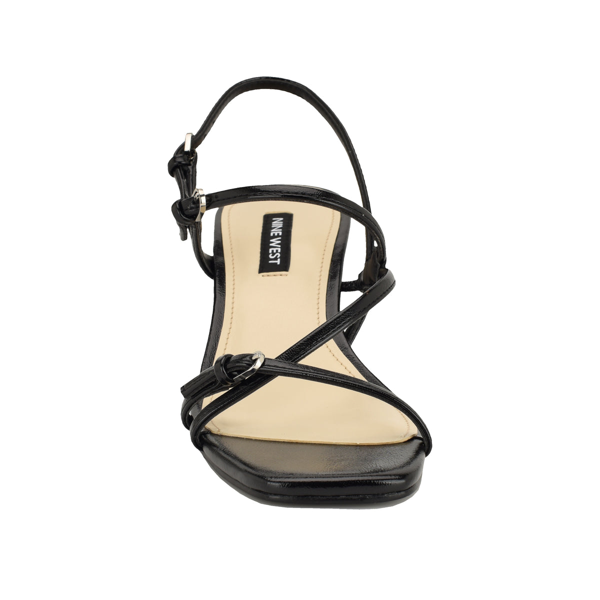 NINE WEST HAYLA3 BLACK/MINI CRINKLE PATENT PU