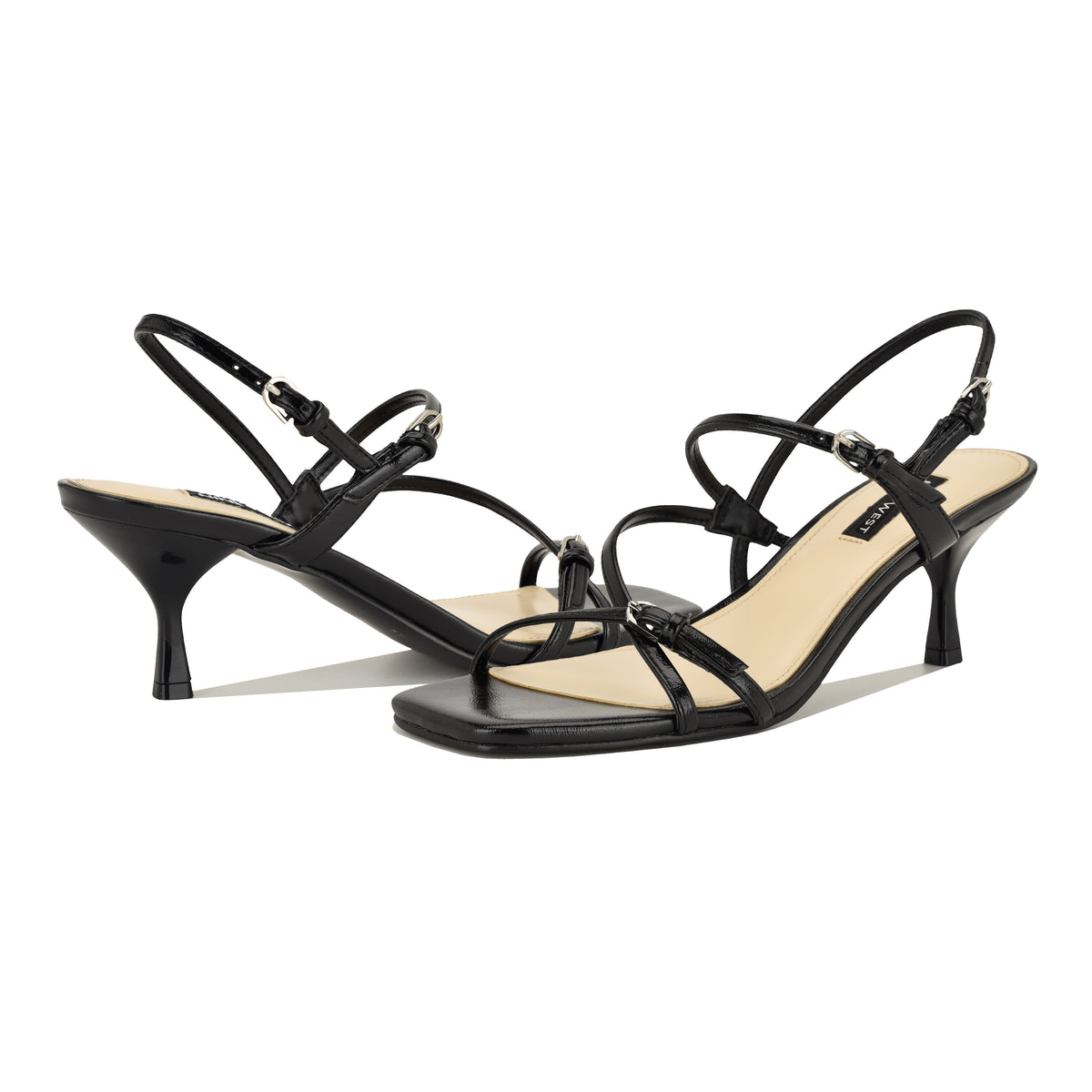 NINE WEST HAYLA3 BLACK/MINI CRINKLE PATENT PU