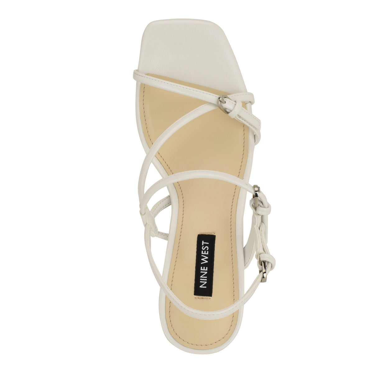 NINE WEST HAYLA3 WHITE/MINI CRINKLE PATENT PU