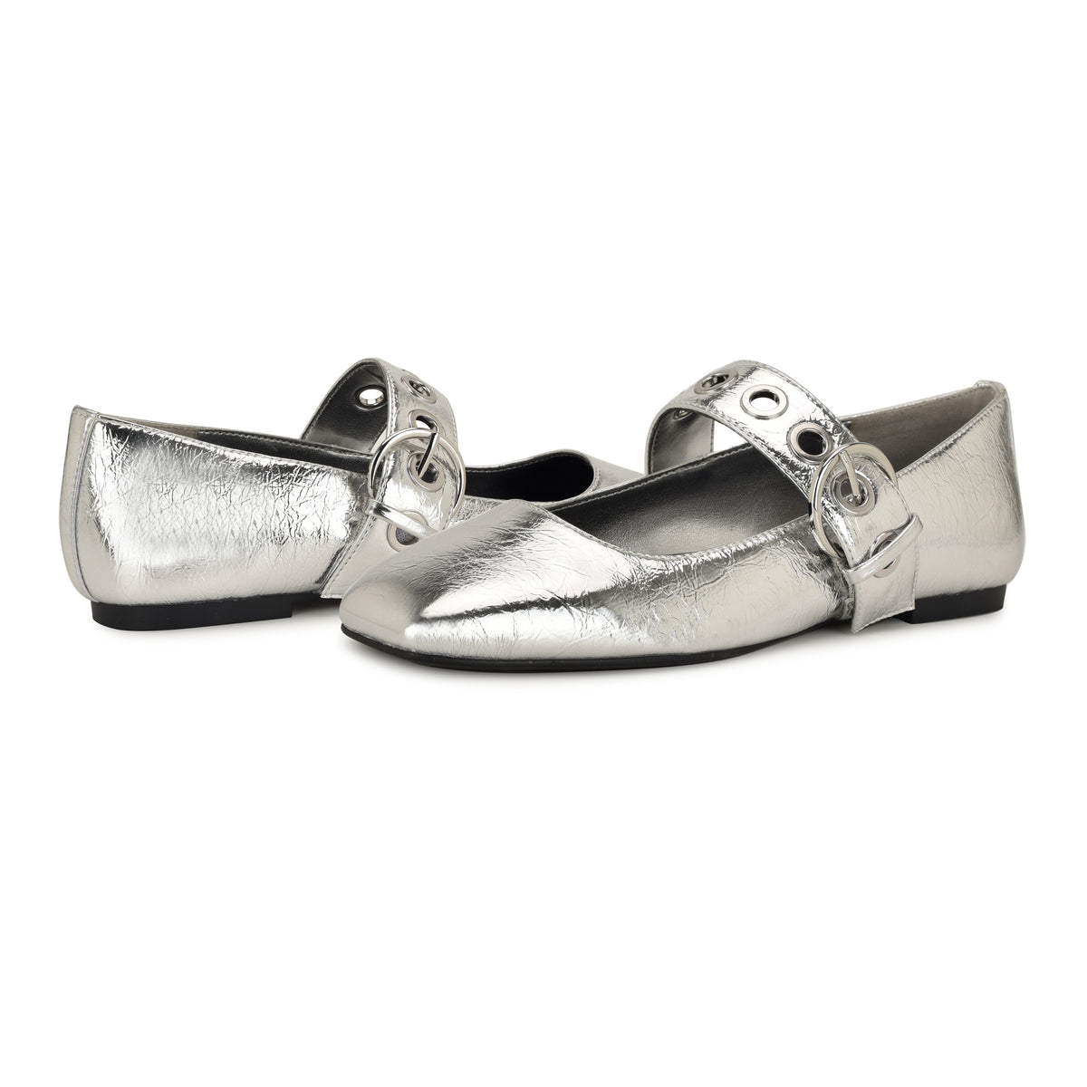 NINE WEST KEBBA3 SILVER/METALLIC CRINKLE PU JC2