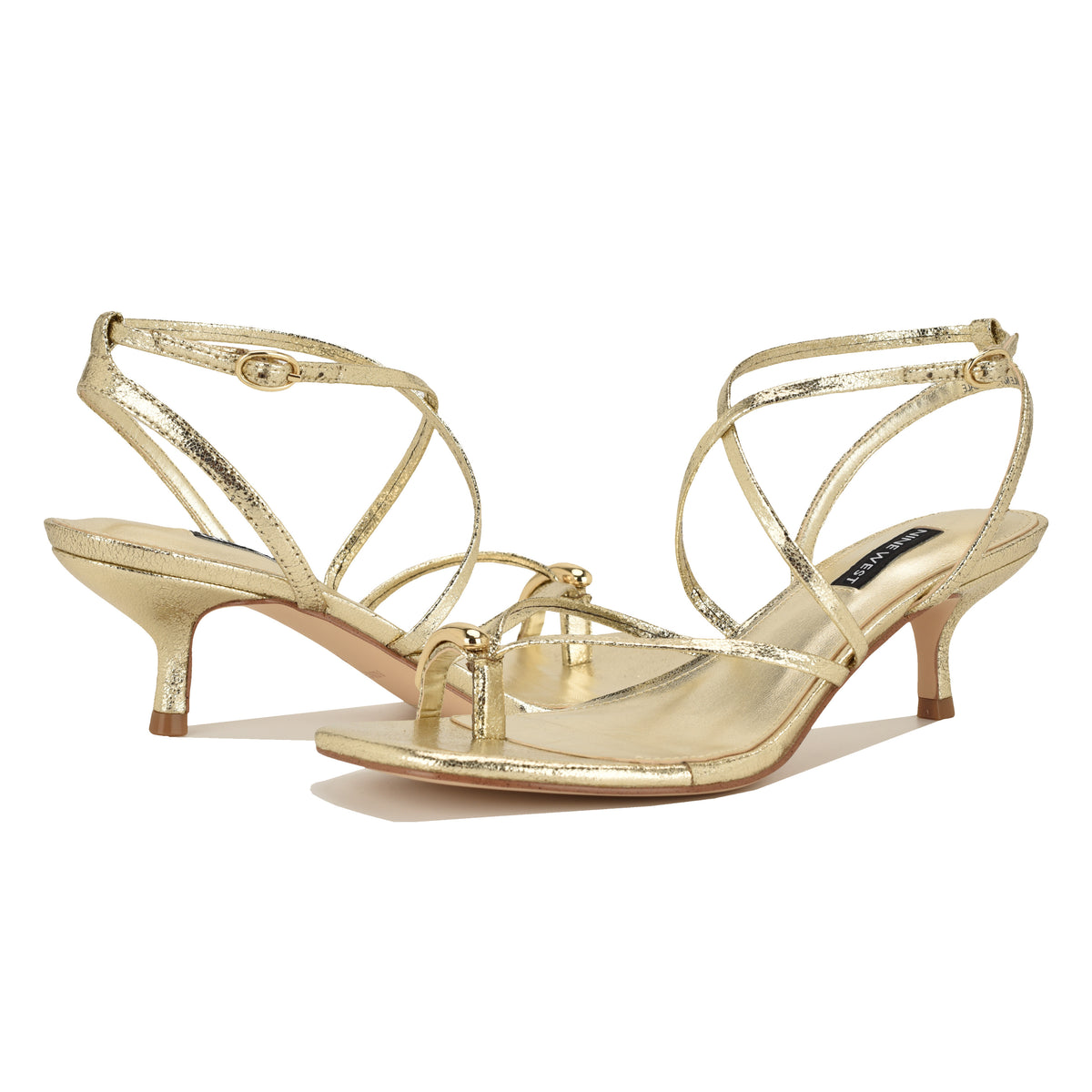 NINE WEST MAYS3 GOLD58684/METALLIC CRACKLE PU
