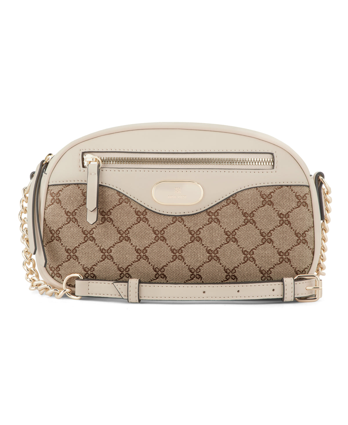 NINE WEST BAGS CALISA CAMERA CROSSBODY MOCHA LOGO/BEIGE