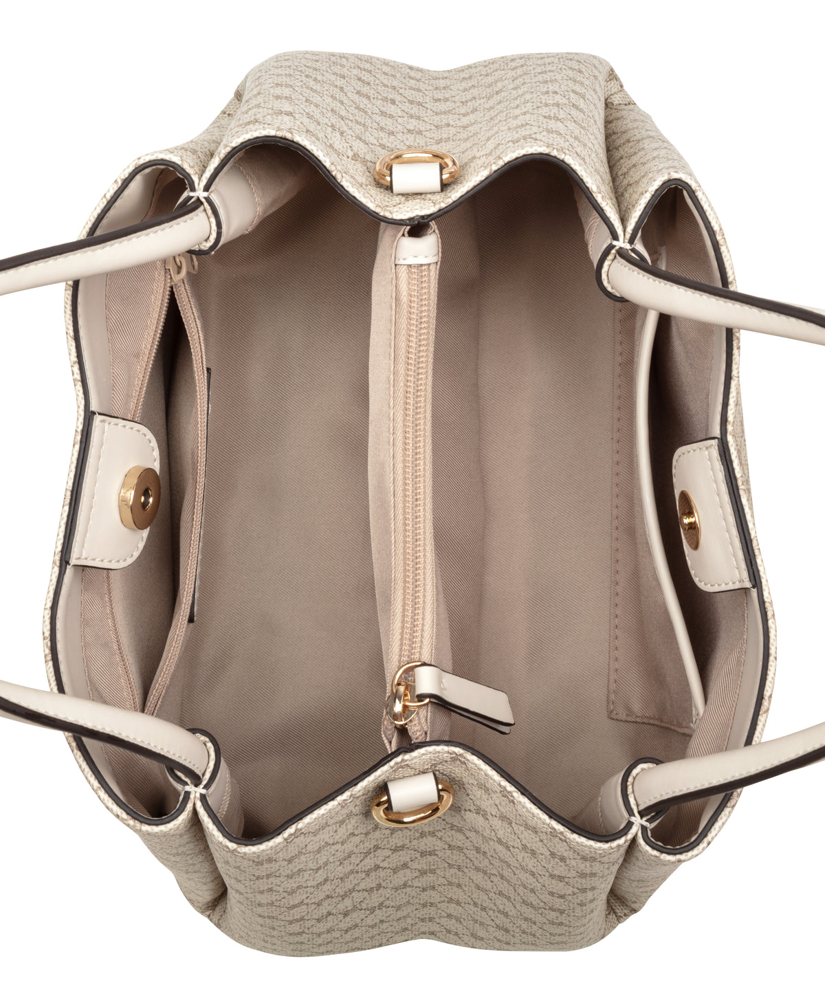 NINE WEST BAGS DORSEY SATCHEL MUSHROOM LOGO/MILK