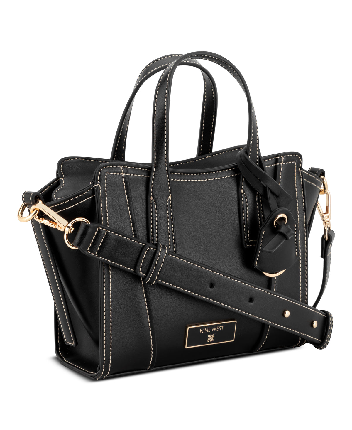 NINE WEST BAGS FLEURA SMALL SATCHEL BLACK