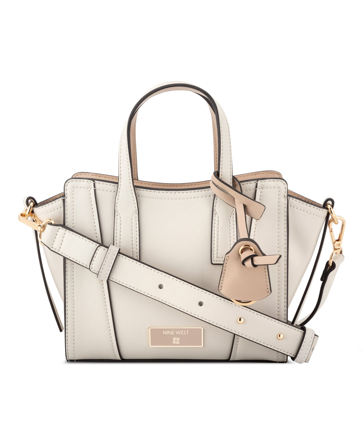 NINE WEST BAGS FLEURA SMALL SATCHEL FAWN/MILK