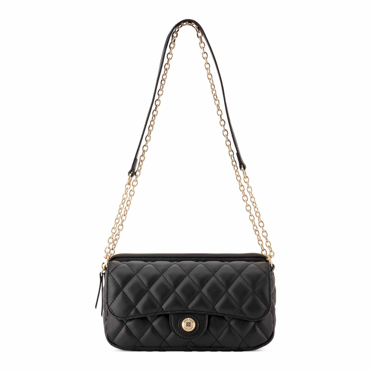 NINE WEST HANDBAGS EMELINA MINI FLAP CROSSBODY BLACK