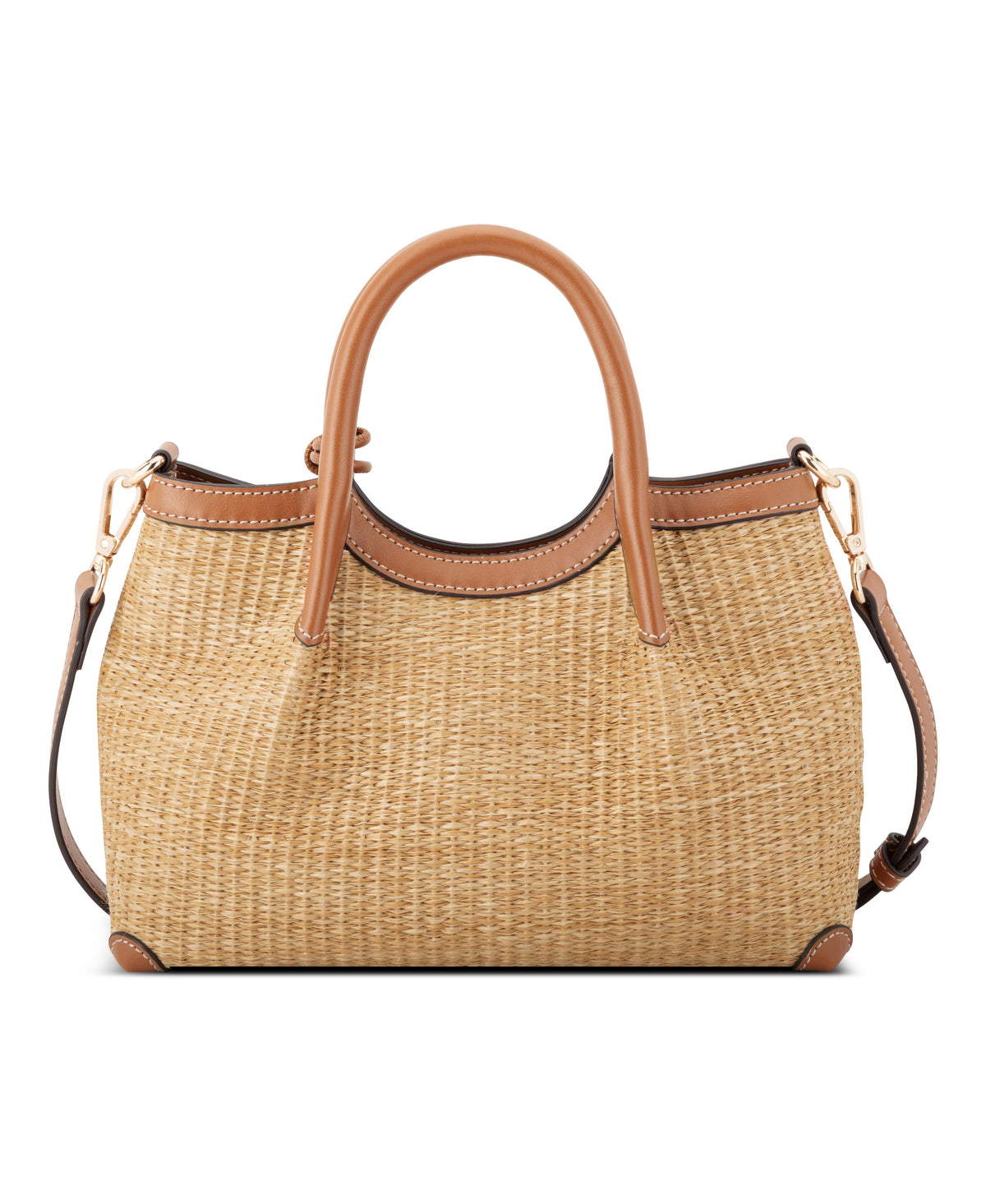 NINE WEST BAGS SULLIVIN SMALL SATCHEL NATURAL/BRANDY