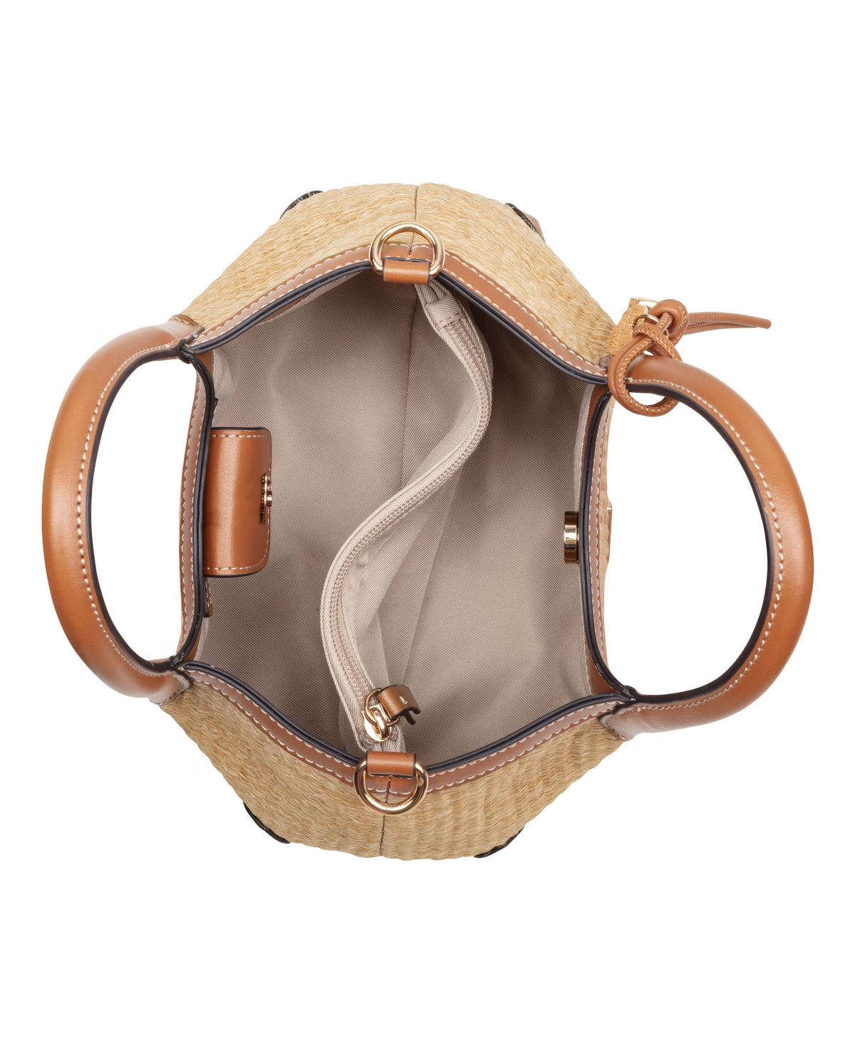 NINE WEST BAGS SULLIVIN SMALL SATCHEL NATURAL/BRANDY