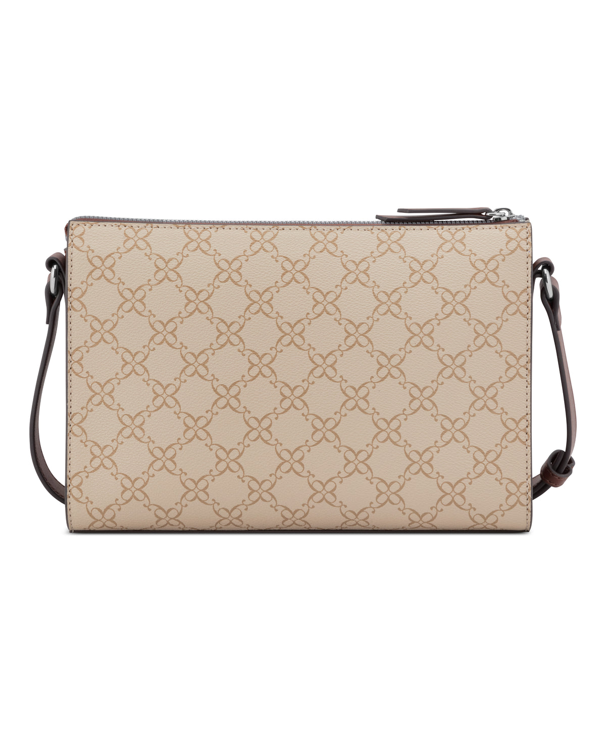 NINE WEST HANDBAGS BRENNAN TOP ZIP CROSSBODY LT KHAKI/CHESTNUT