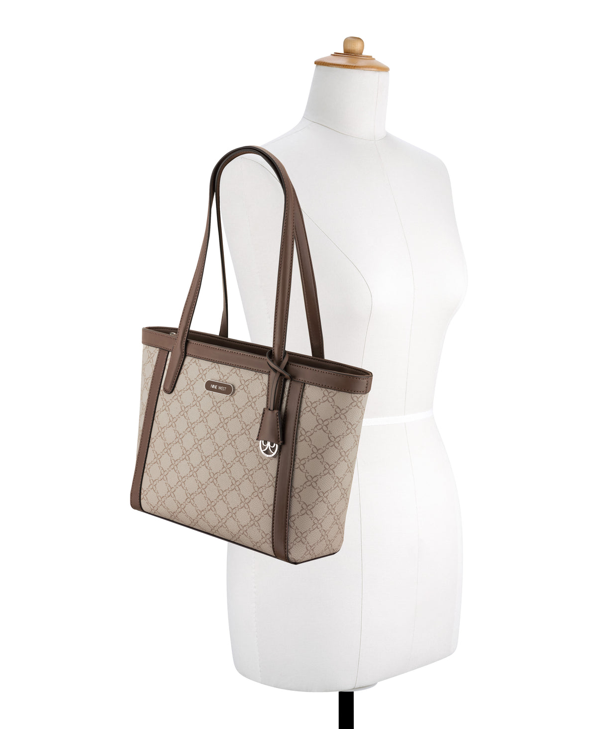 NINE WEST HANDBAGS AZIEL SM TOTE MUSHROOM LOGO