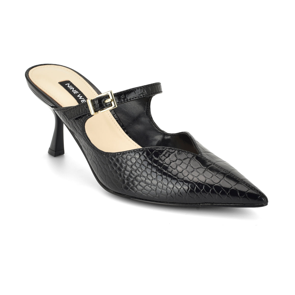 NINE WEST PAYTONN3 BLACK/EXTRA LUXE CROCO PU