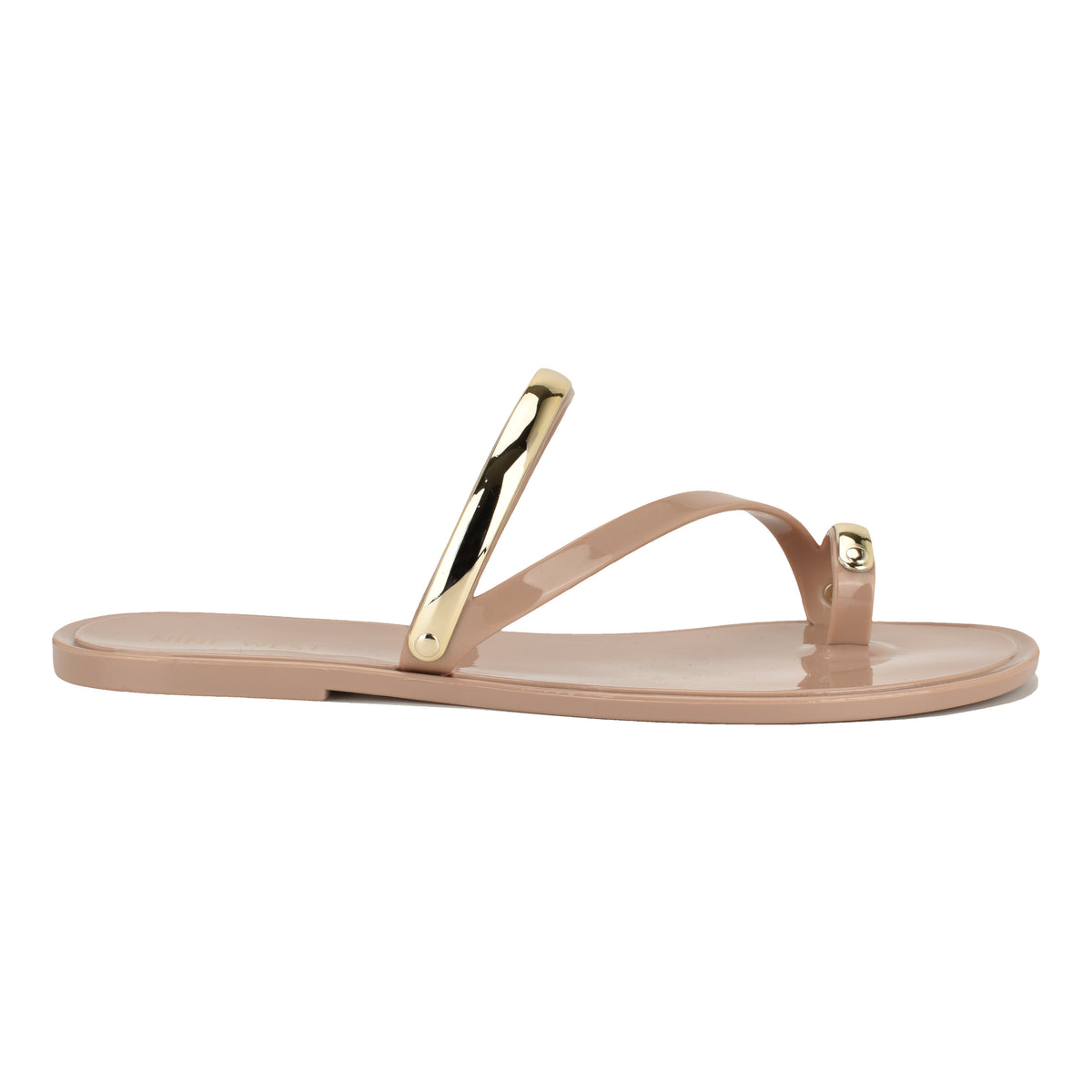 NINE WEST SEASHELL3 BARELY NUDE/GOLD13842/FT PVC M