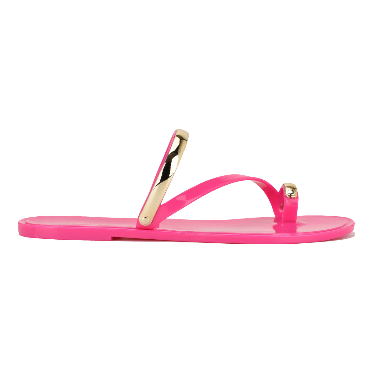 NINE WEST SEASHELL3 NEON PINK/GOLD13842/FT PVC MOL