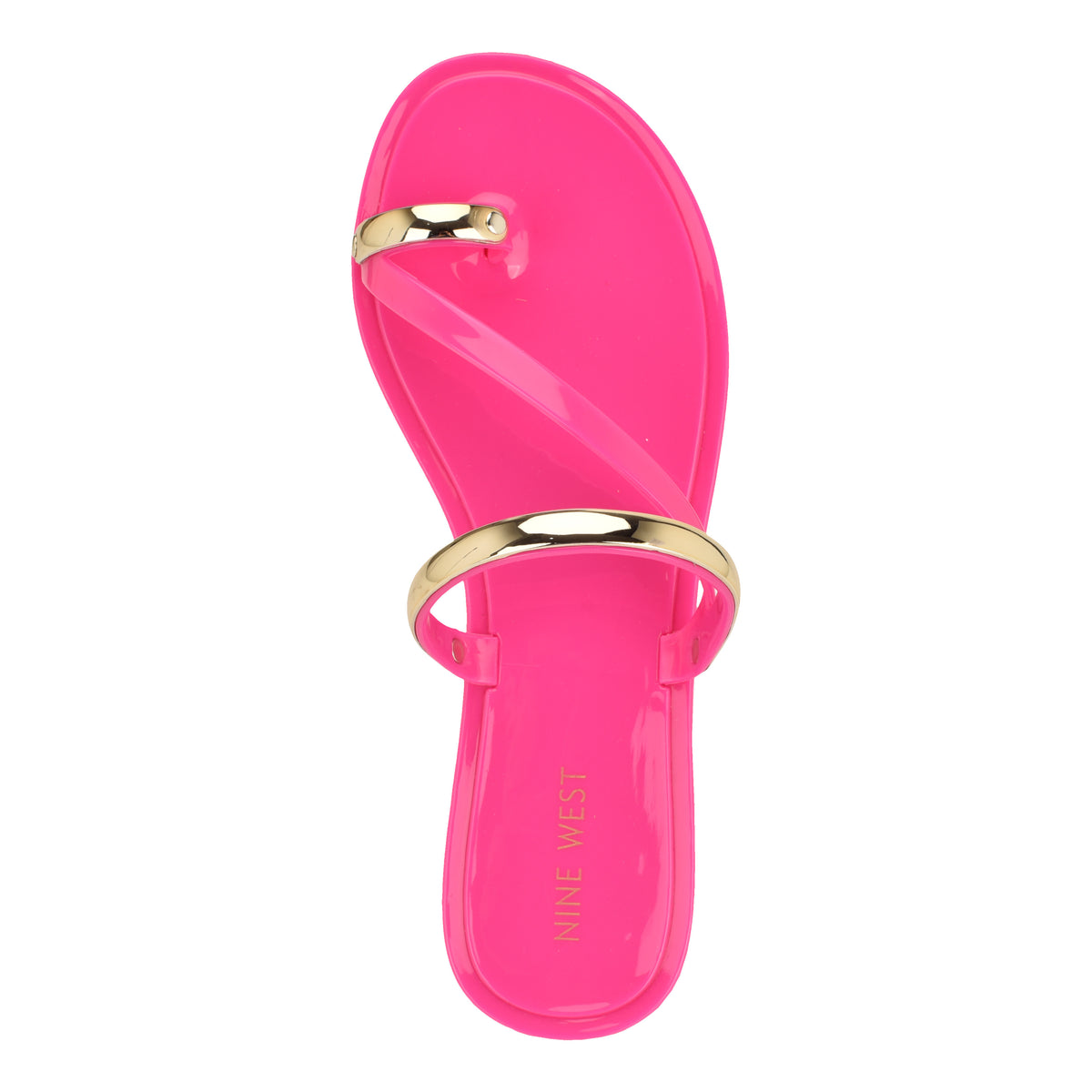 NINE WEST SEASHELL3 NEON PINK/GOLD13842/FT PVC MOL